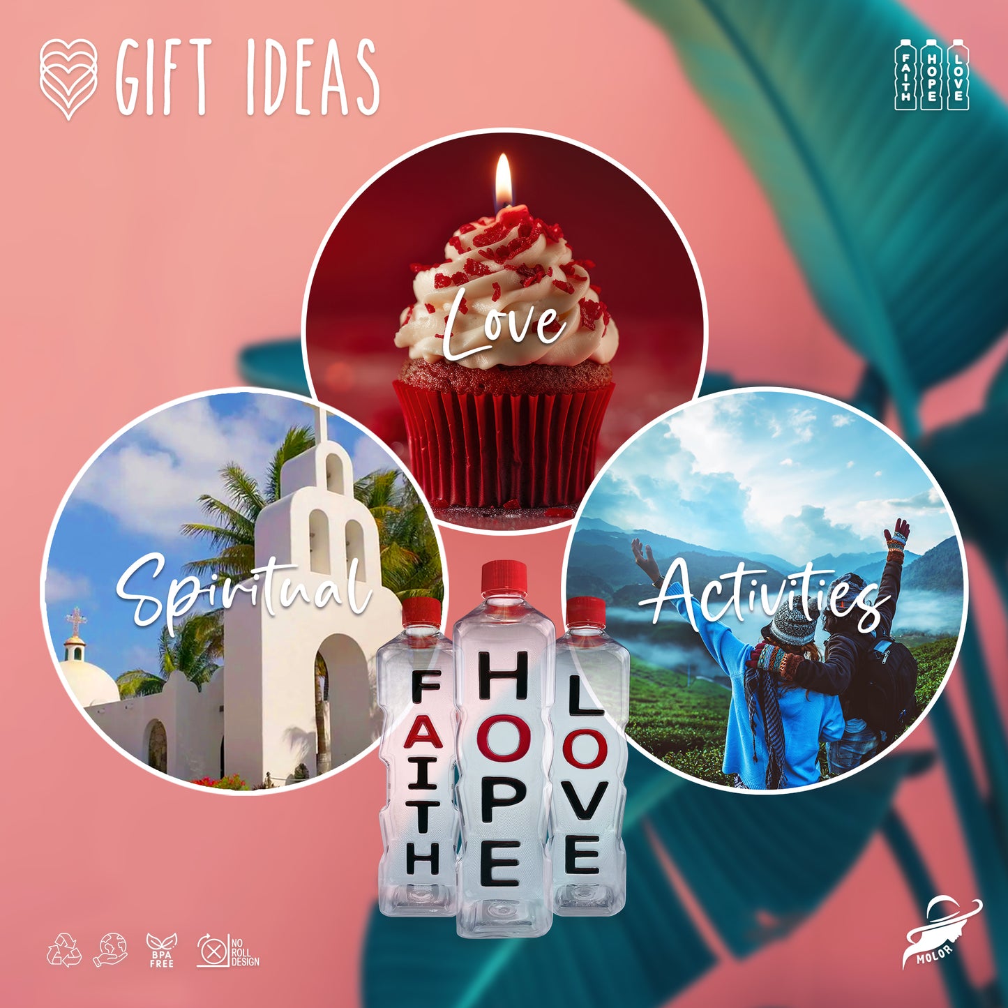 Faith Hope Love - Affirmation Bottles Gift Set (Case of 24) - Wholesale - Faith Hope Love | Affirmation Bottles & Products for the mind, body & soul - by Molor