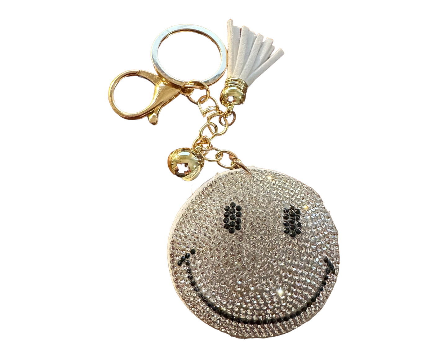 Keychain - Smiley Face Emoji Rhinestone - Faith Hope Love | Affirmation Bottles & Products for the mind, body & soul - by Molor