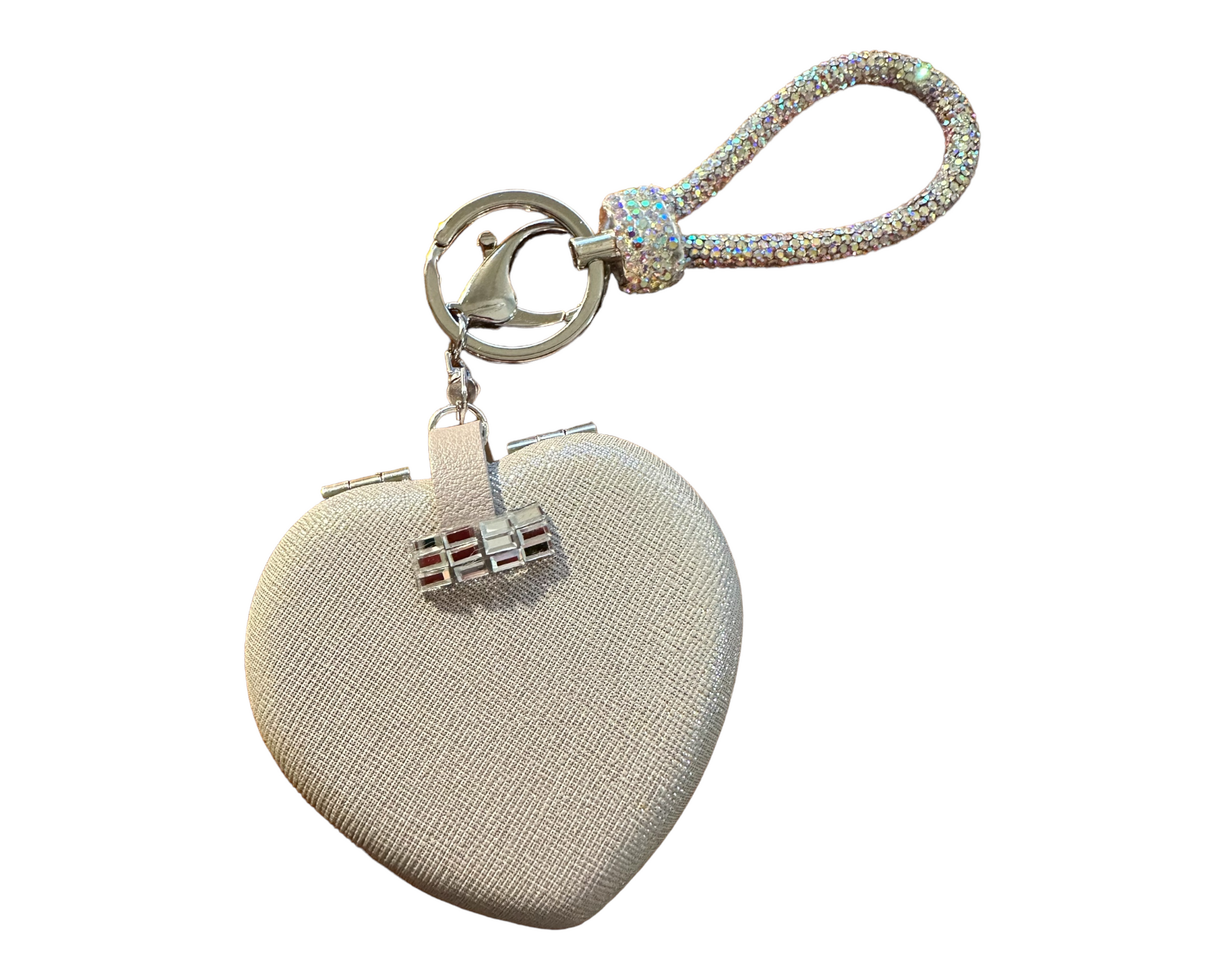 Keychain - Heart Shape Rhinestone Silver - Faith Hope Love | Affirmation Bottles & Products for the mind, body & soul - by Molor