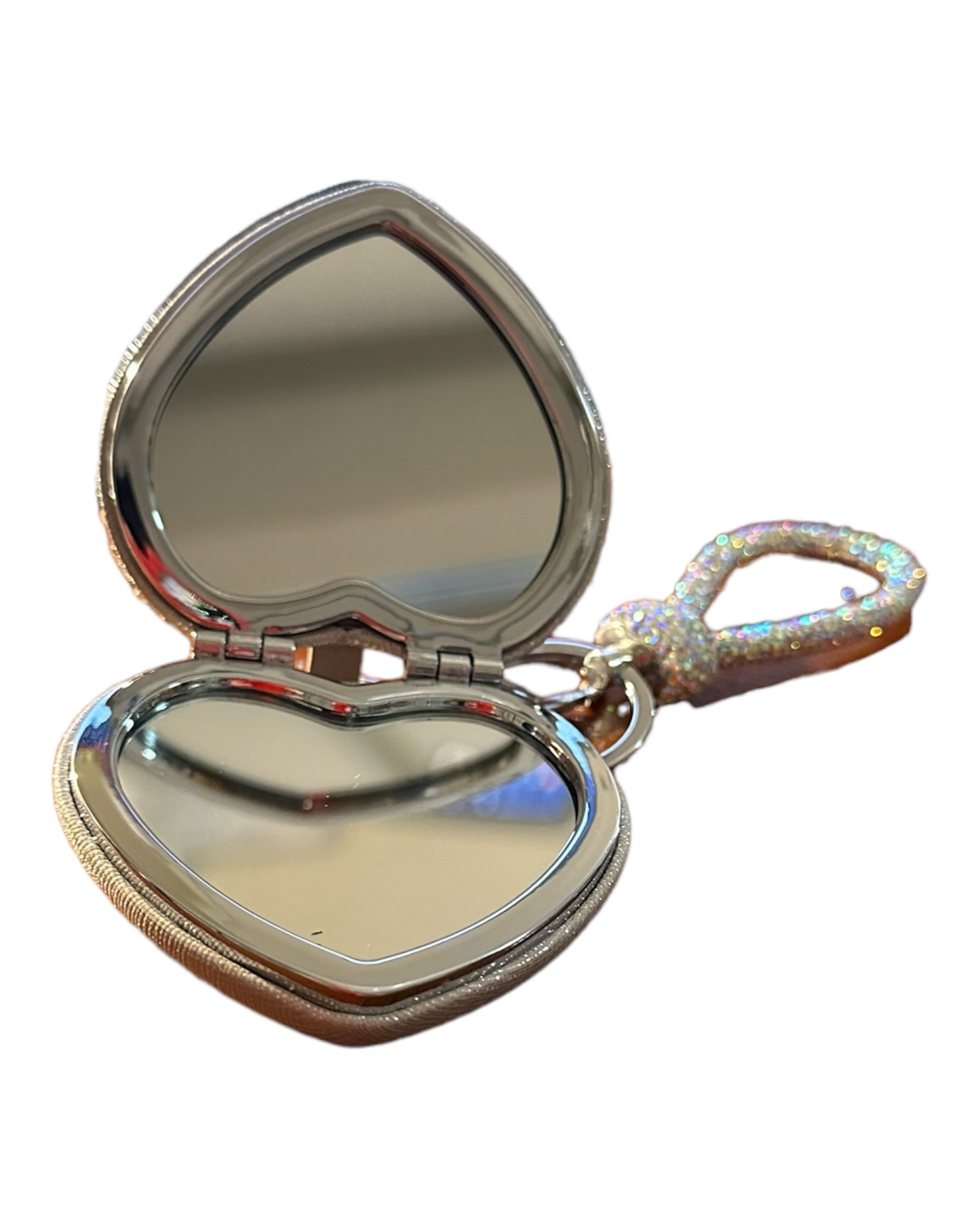 Keychain - Heart Shape Rhinestone Silver