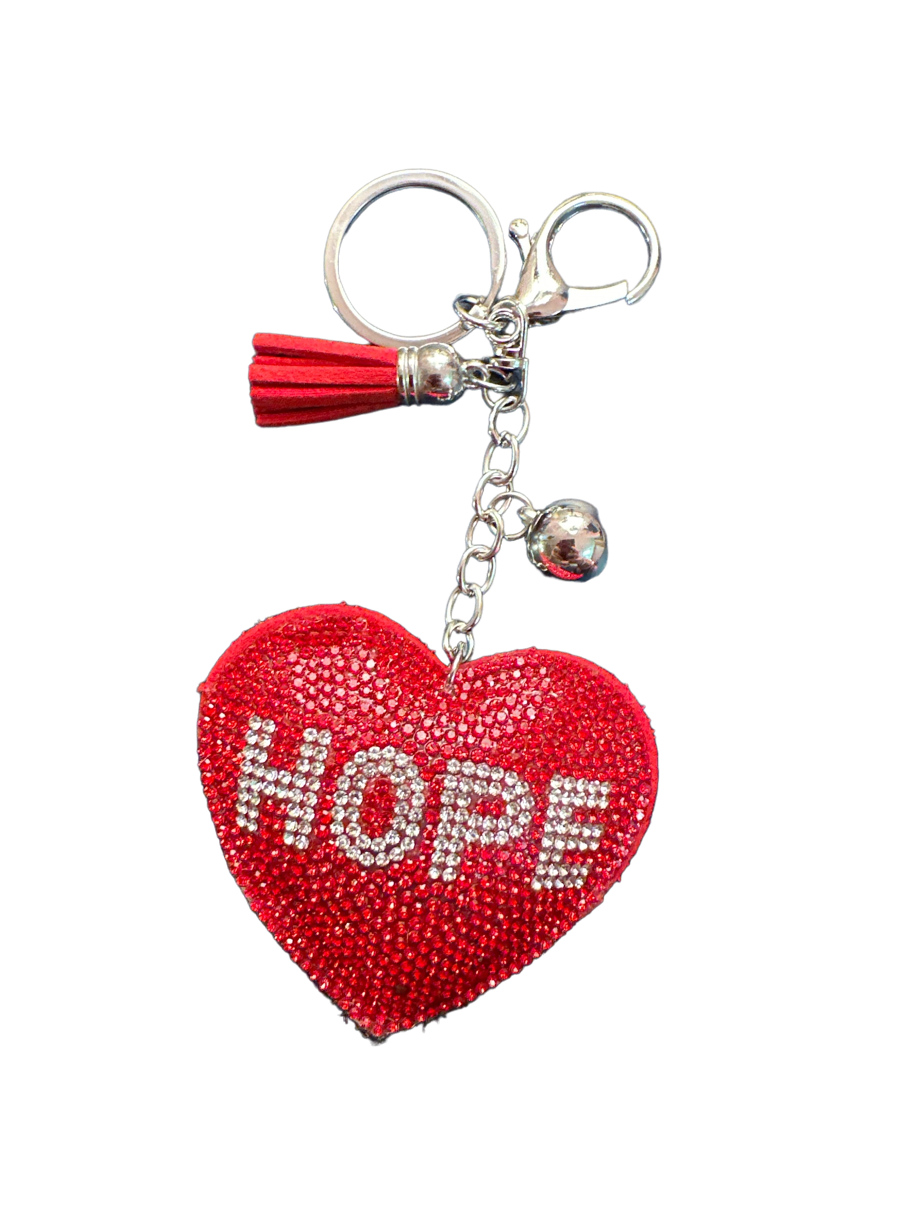 Keychain - Glitter Heart Red With Hope In Clear - Faith Hope Love | Affirmation Bottles & Products for the mind, body & soul - by Molor