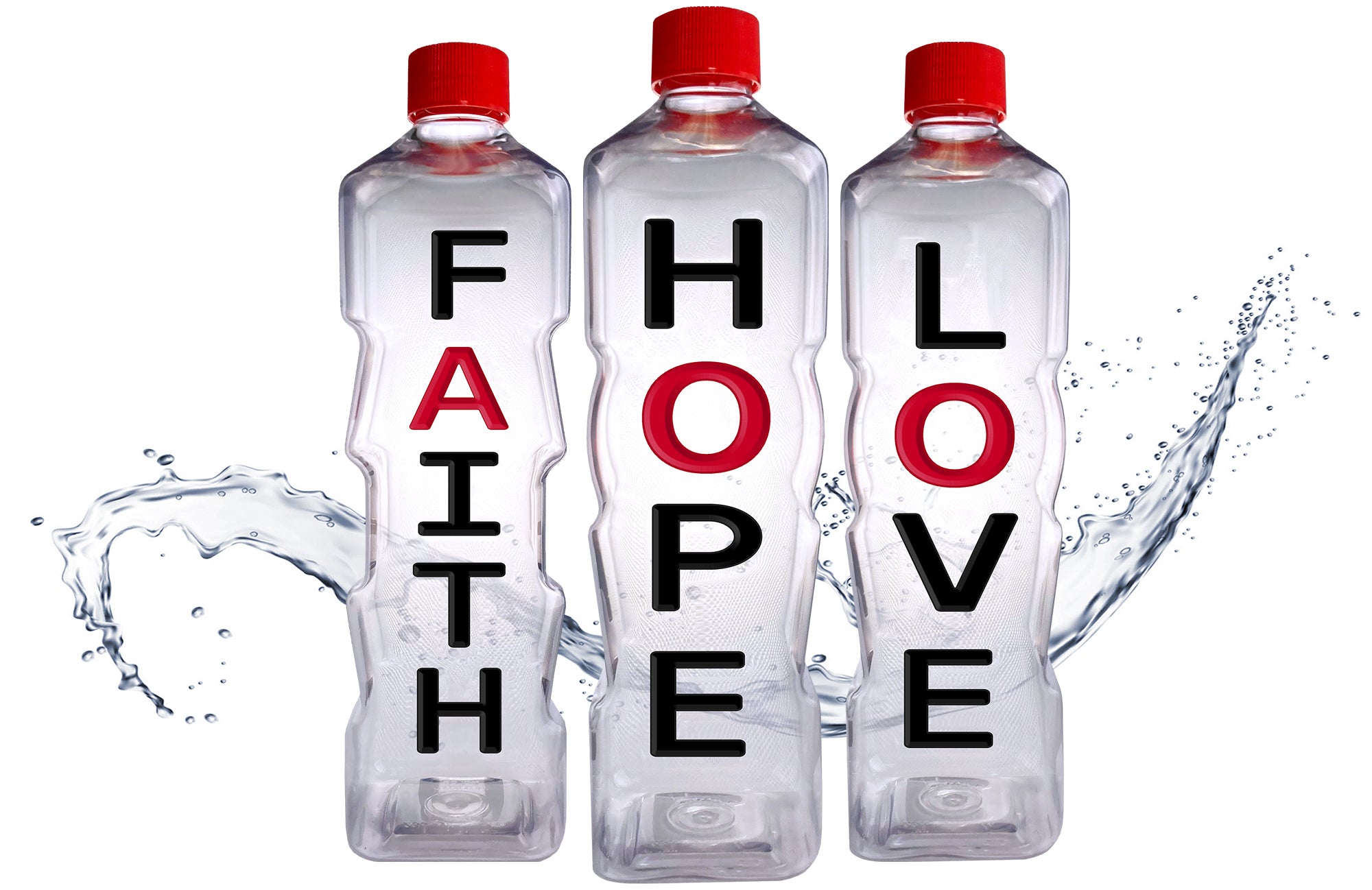Faith Hope Love Affirmation Bottles