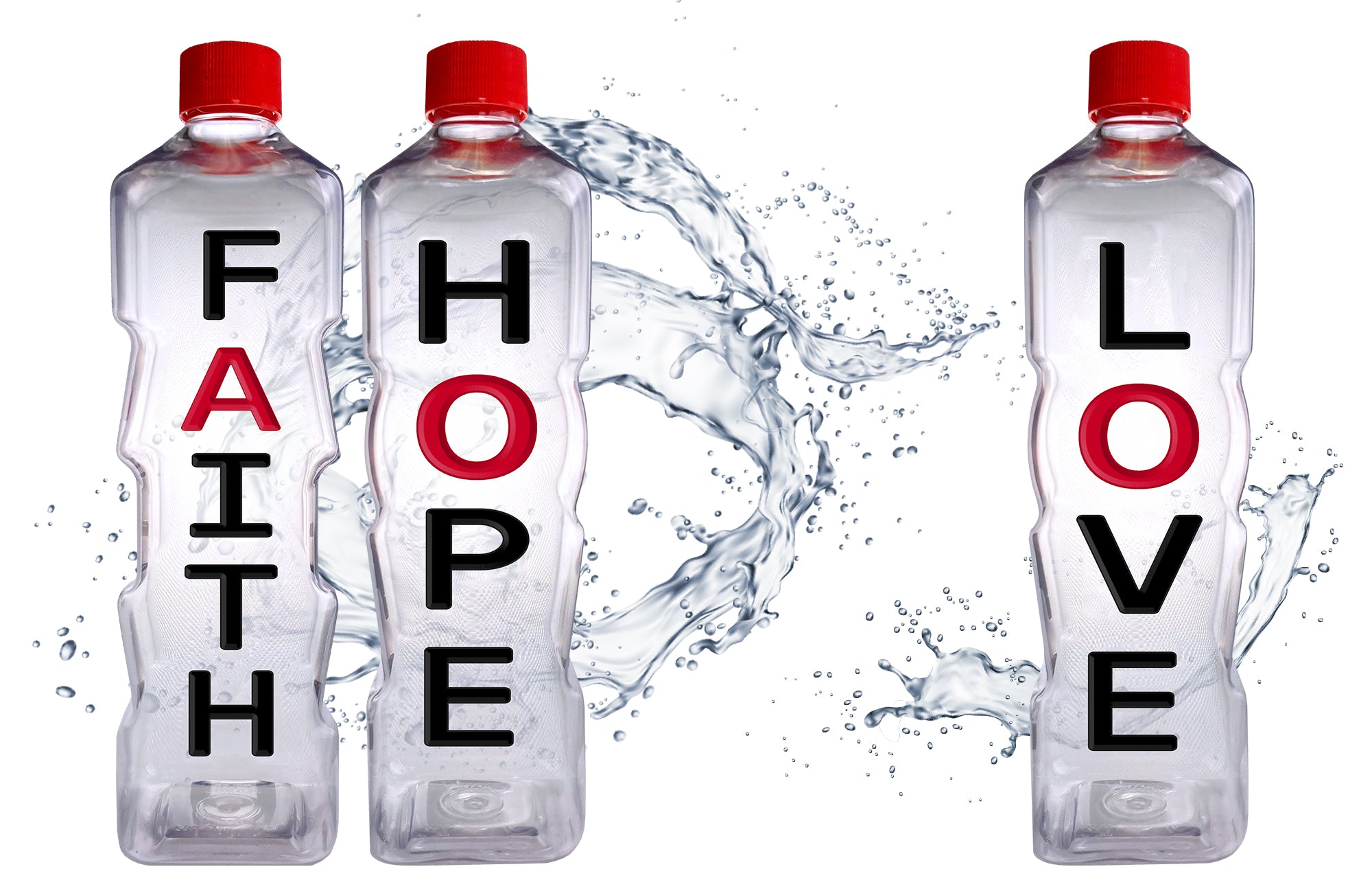 Faith Hope Love Affirmation Bottles