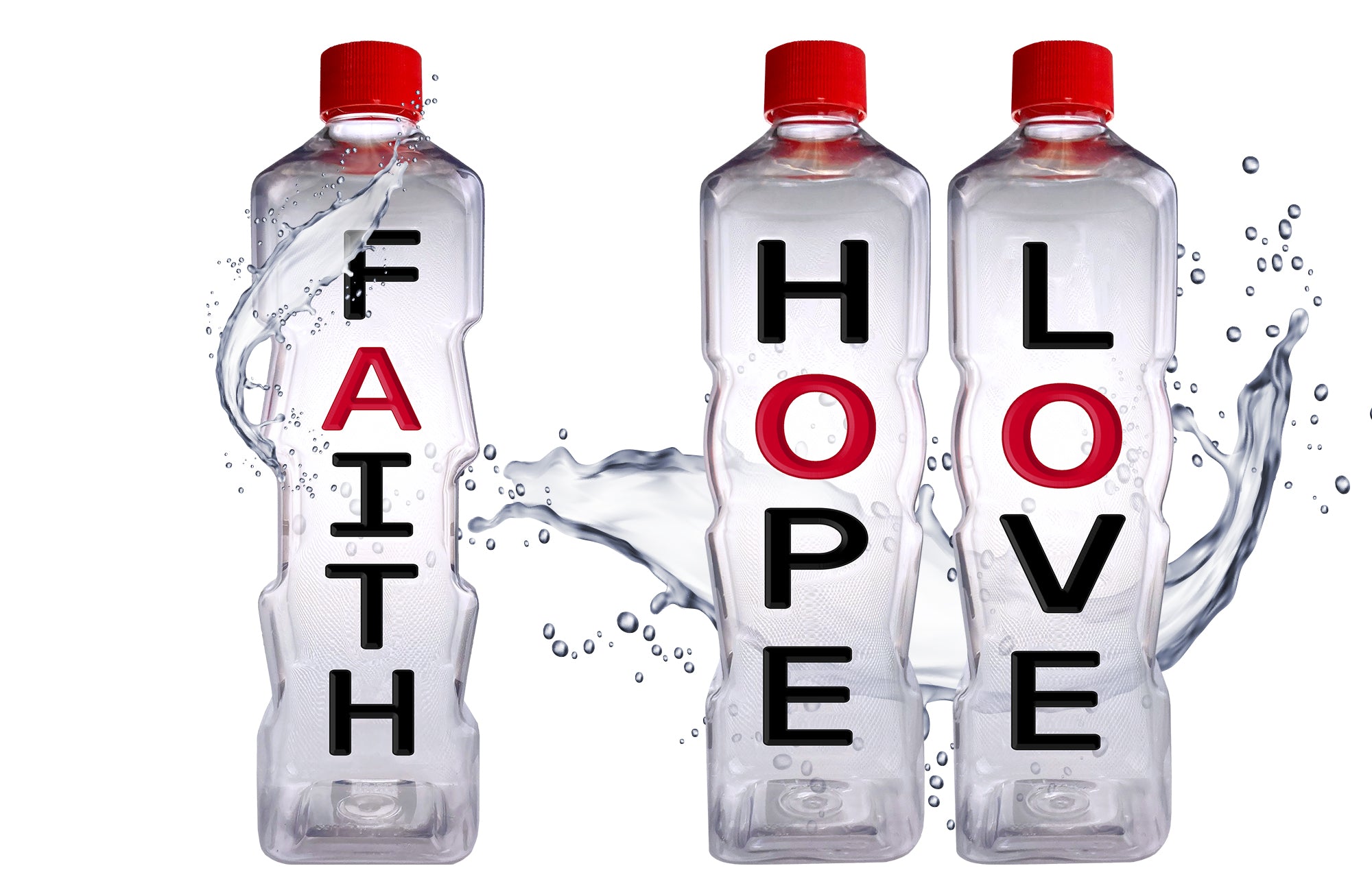 Faith Hope Love Affirmation Bottles