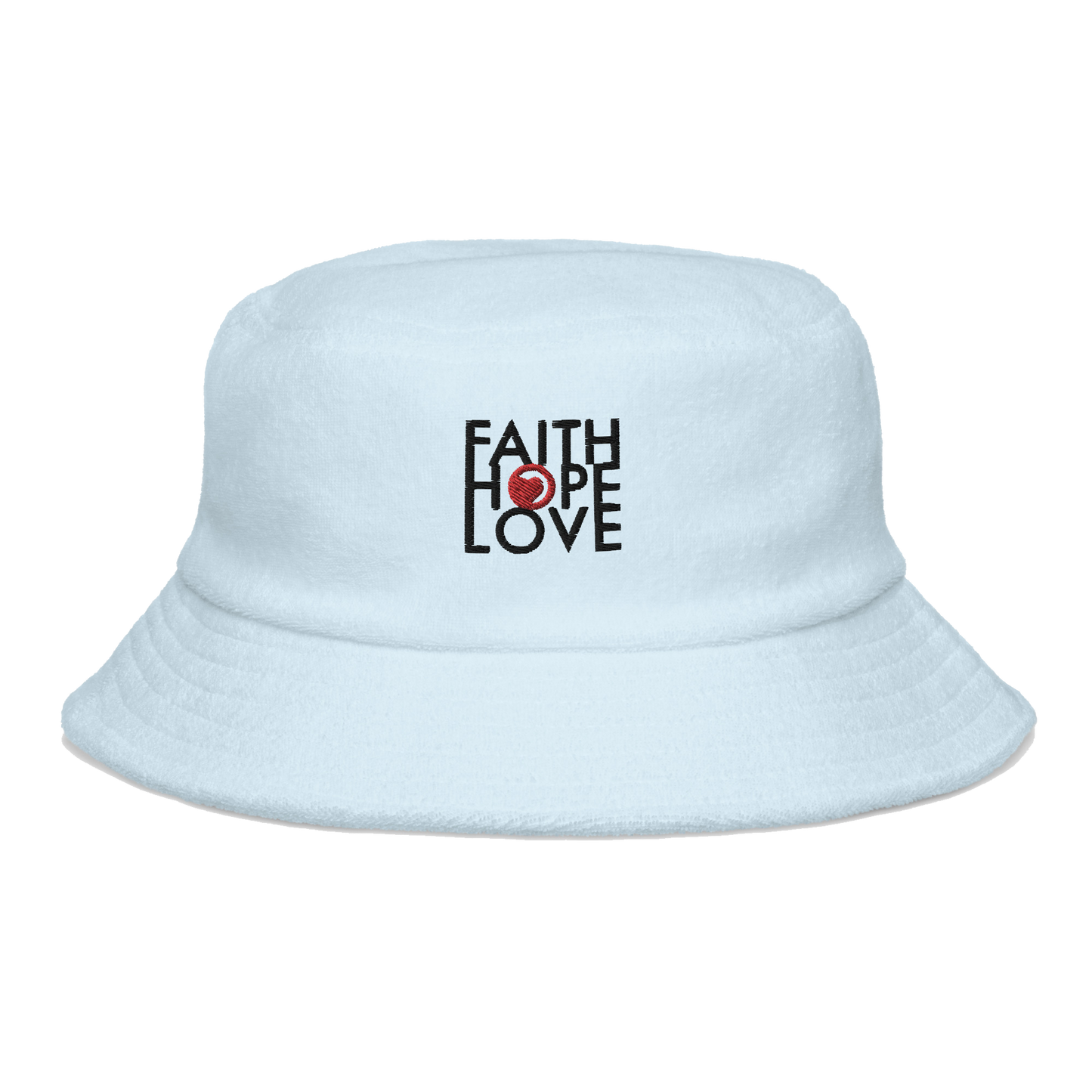 Faith Hope Love Terry Cloth Bucket Hat - Faith Hope Love | Affirmation Bottles & Products for the mind, body & soul - by Molor