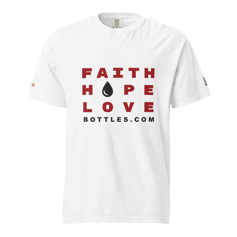 White Cotton T-Shirt Faith Hope Love Shirts