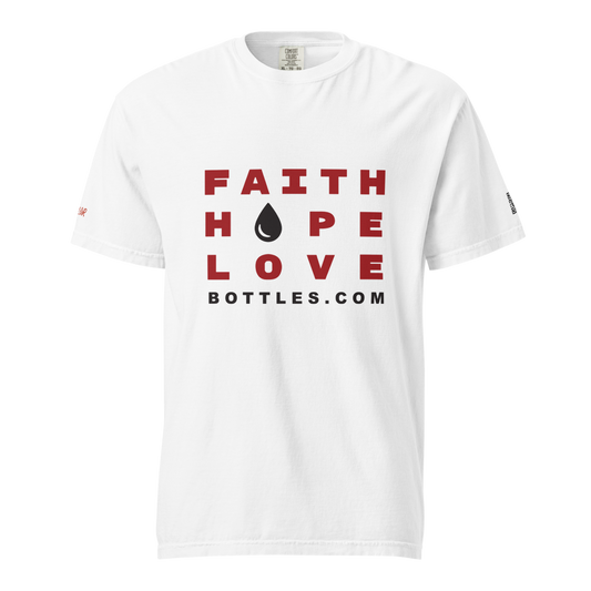 White Cotton T-Shirt Faith Hope Love Shirts