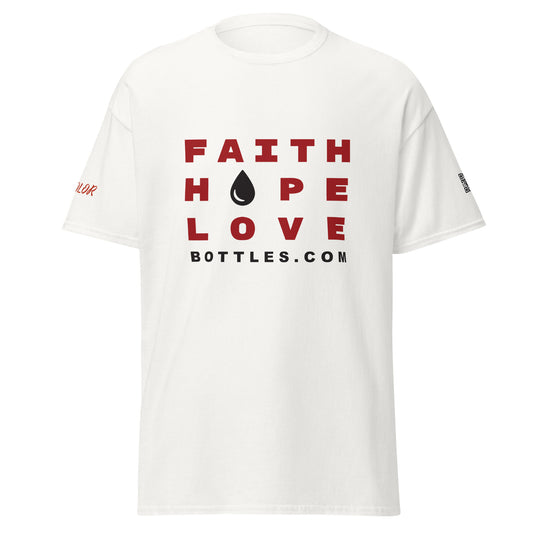Molor White Cotton T-Shirt Faith Hope Love Shirts