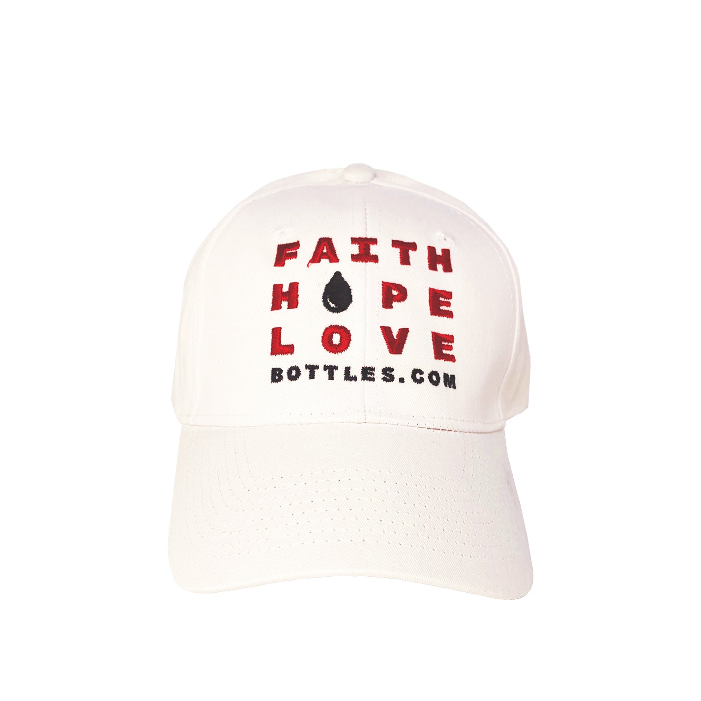 White Baseball Hat with Faith Hope Love and Bottles for the Soul Messaging - Faith Hope Love | Affirmation Bottles & Products for the mind, body & soul - by Molor