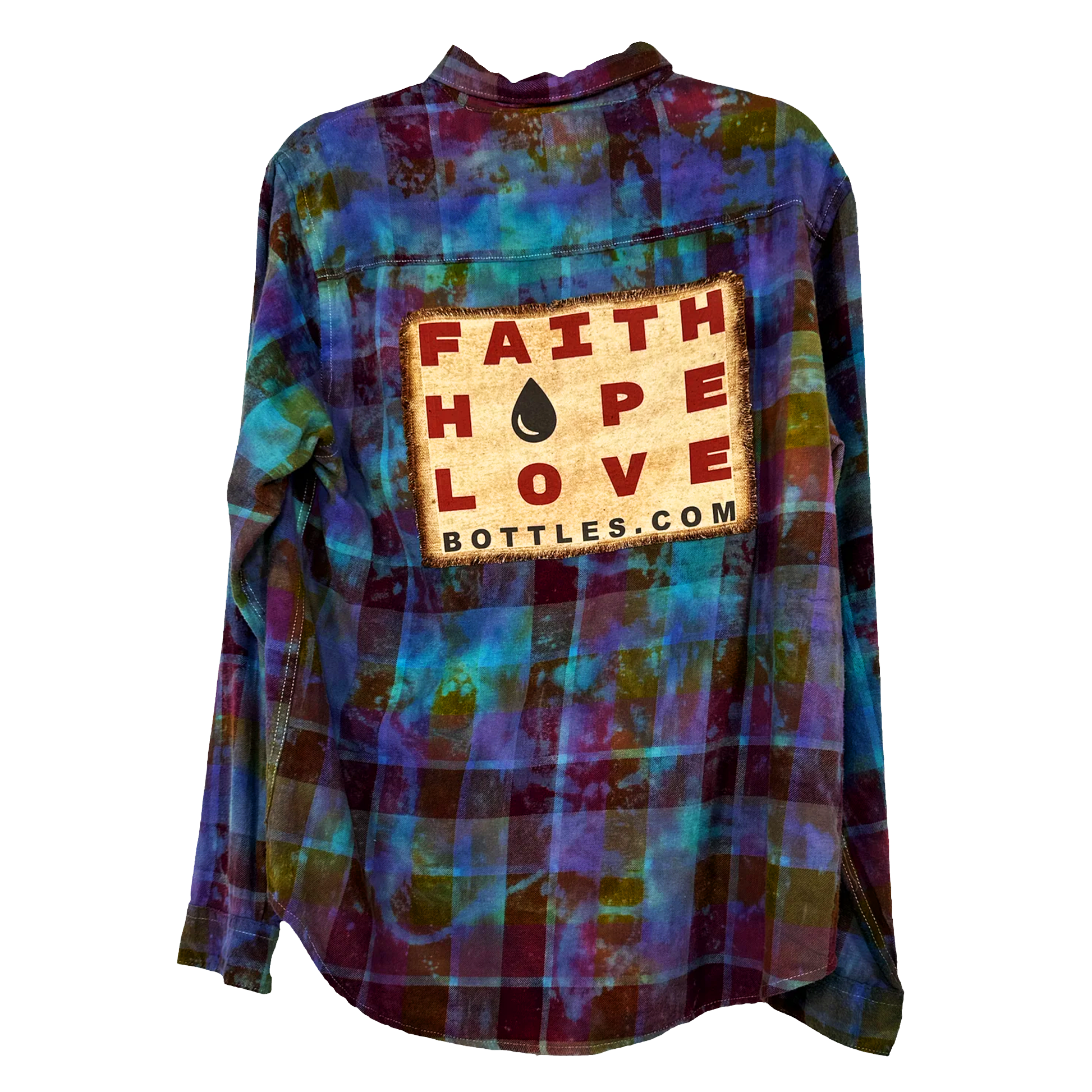FHL - Acid Wash Flannel & Patch - Faith Hope Love | Affirmation Bottles & Products for the mind, body & soul - by Molor