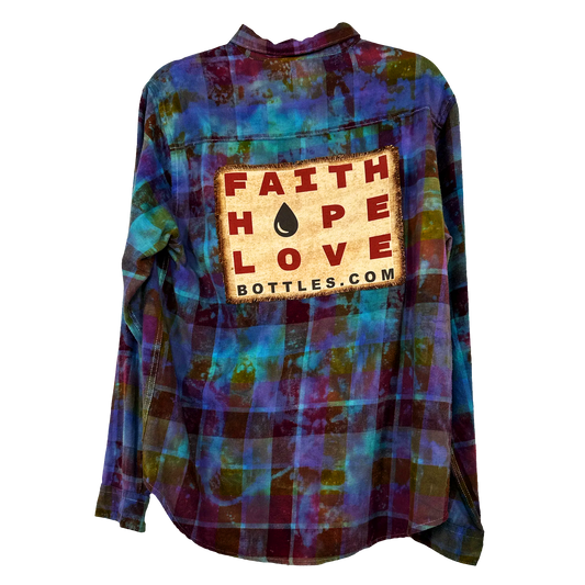 FHL - Acid Wash Flannel & Patch - Faith Hope Love | Affirmation Bottles & Products for the mind, body & soul - by Molor