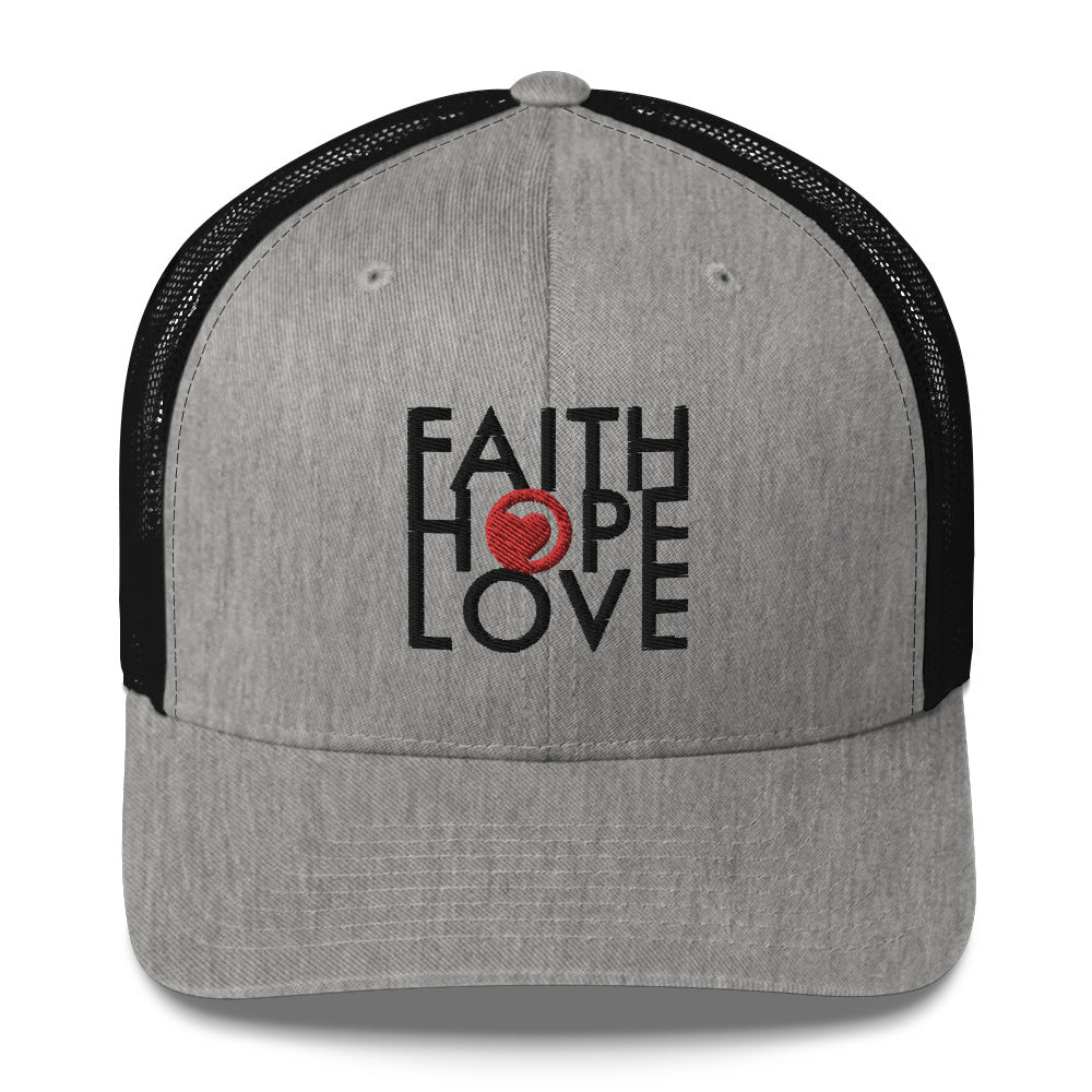 Foam Mesh Trucker Hat - Faith Hope Love | Affirmation Bottles & Products for the mind, body & soul - by Molor