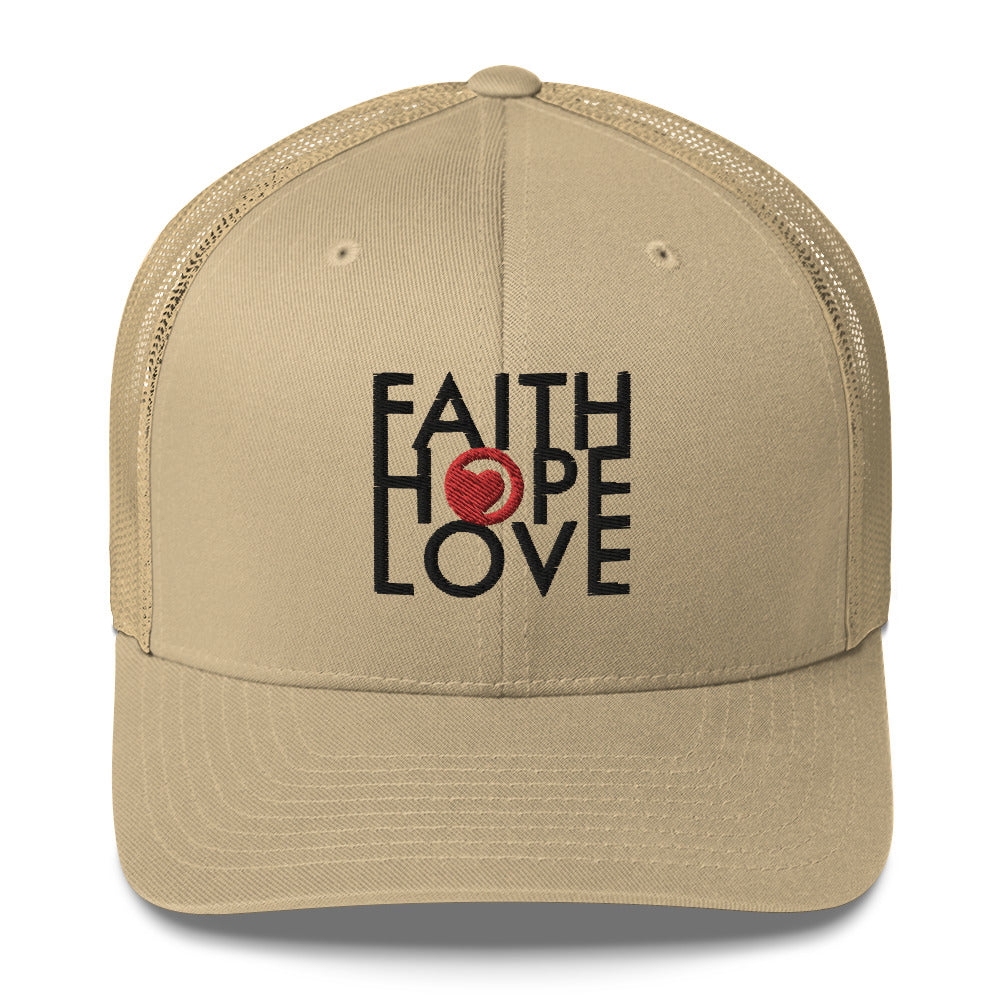 Foam Mesh Trucker Hat - Faith Hope Love | Affirmation Bottles & Products for the mind, body & soul - by Molor