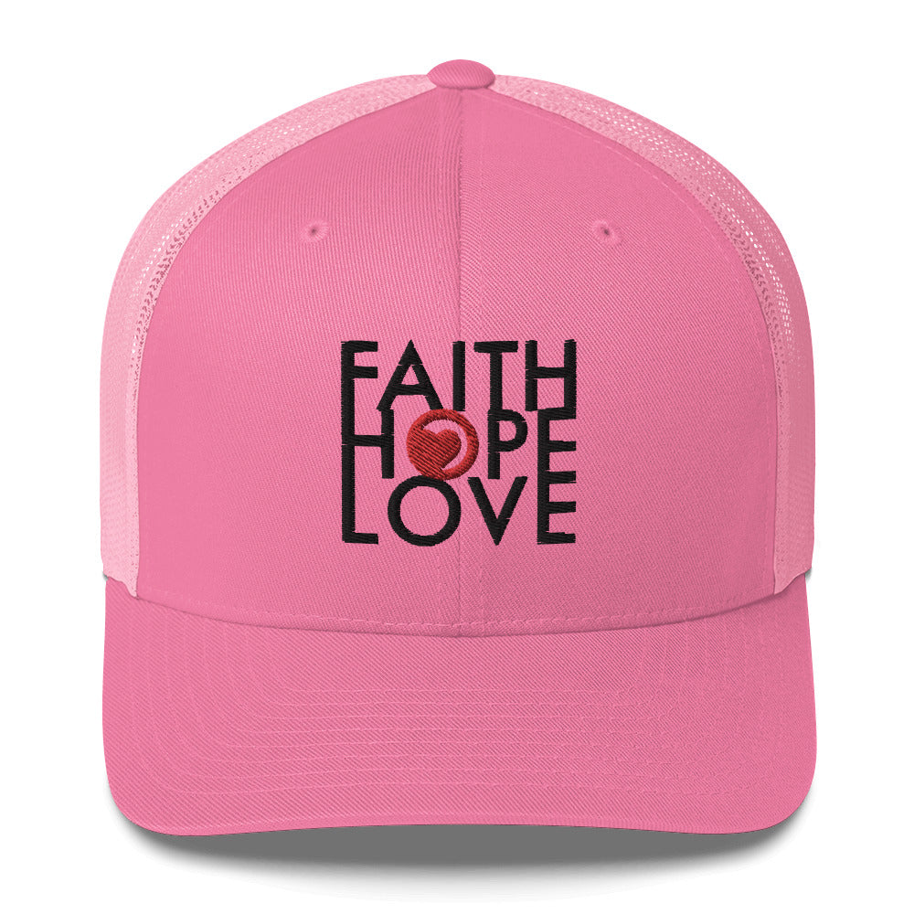 Foam Mesh Trucker Hat - Faith Hope Love | Affirmation Bottles & Products for the mind, body & soul - by Molor