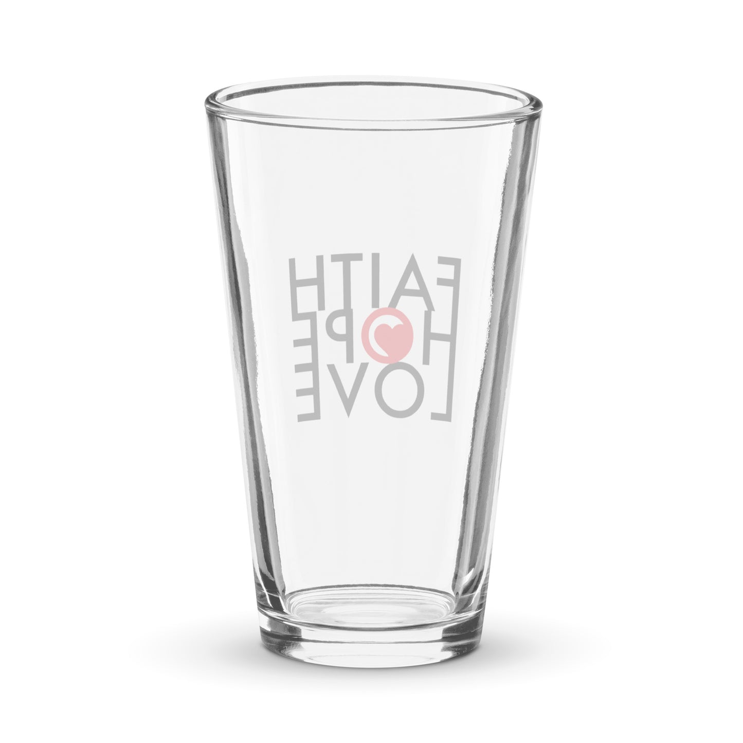 FHL Heart Pint Glass - Faith Hope Love | Affirmation Bottles & Products for the mind, body & soul - by Molor