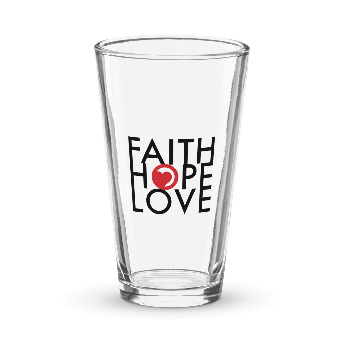 FHL Heart Pint Glass - Faith Hope Love | Affirmation Bottles & Products for the mind, body & soul - by Molor