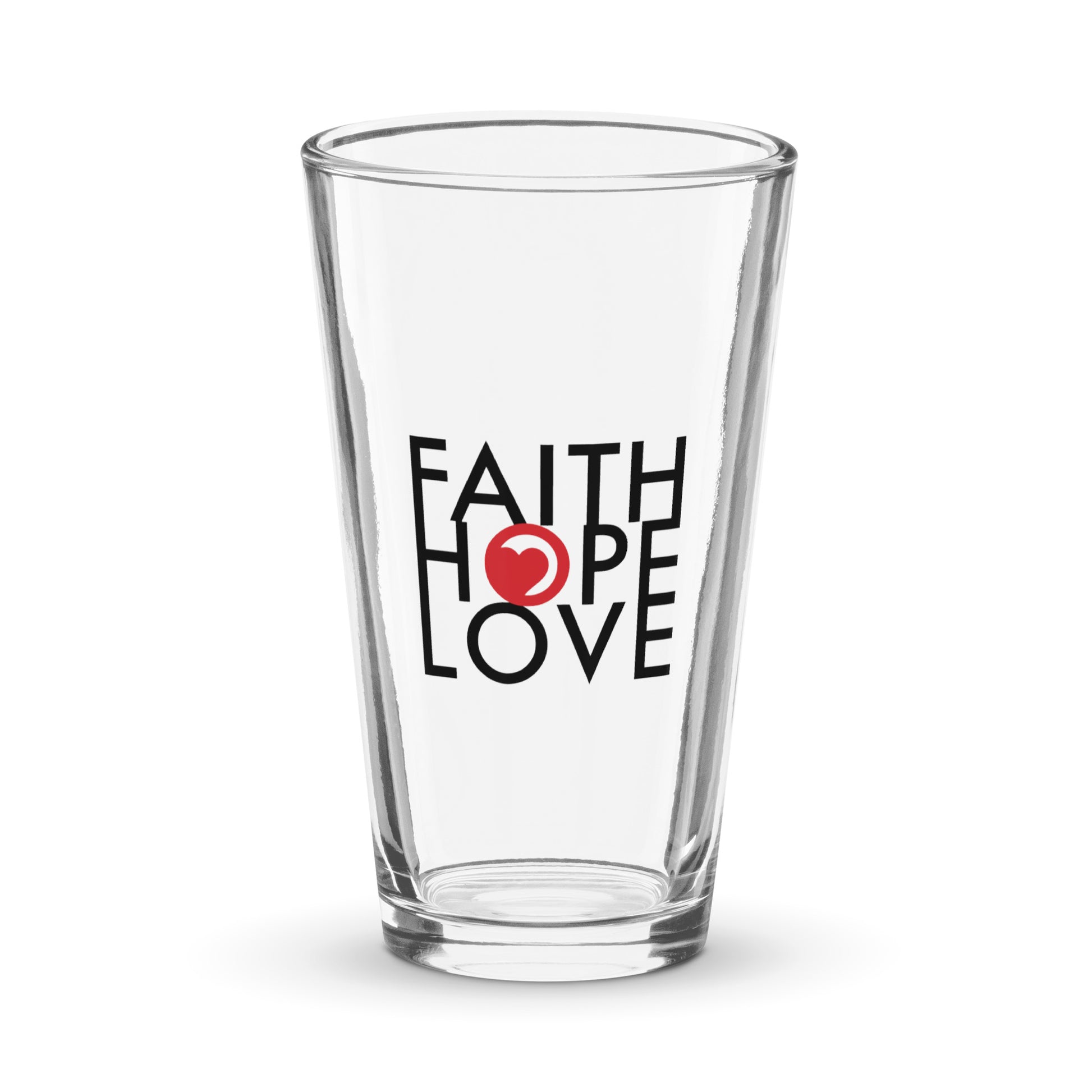 FHL Heart Pint Glass - Faith Hope Love | Affirmation Bottles & Products for the mind, body & soul - by Molor