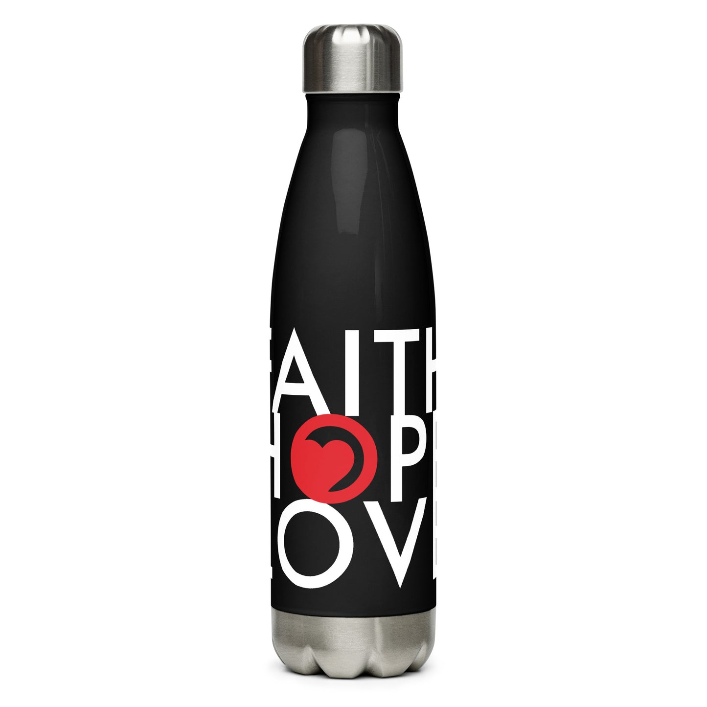 Stainless steel water bottle - Faith Hope Love | Affirmation Bottles & Products for the mind, body & soul - by Molor