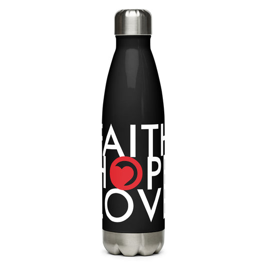Stainless steel water bottle - Faith Hope Love | Affirmation Bottles & Products for the mind, body & soul - by Molor