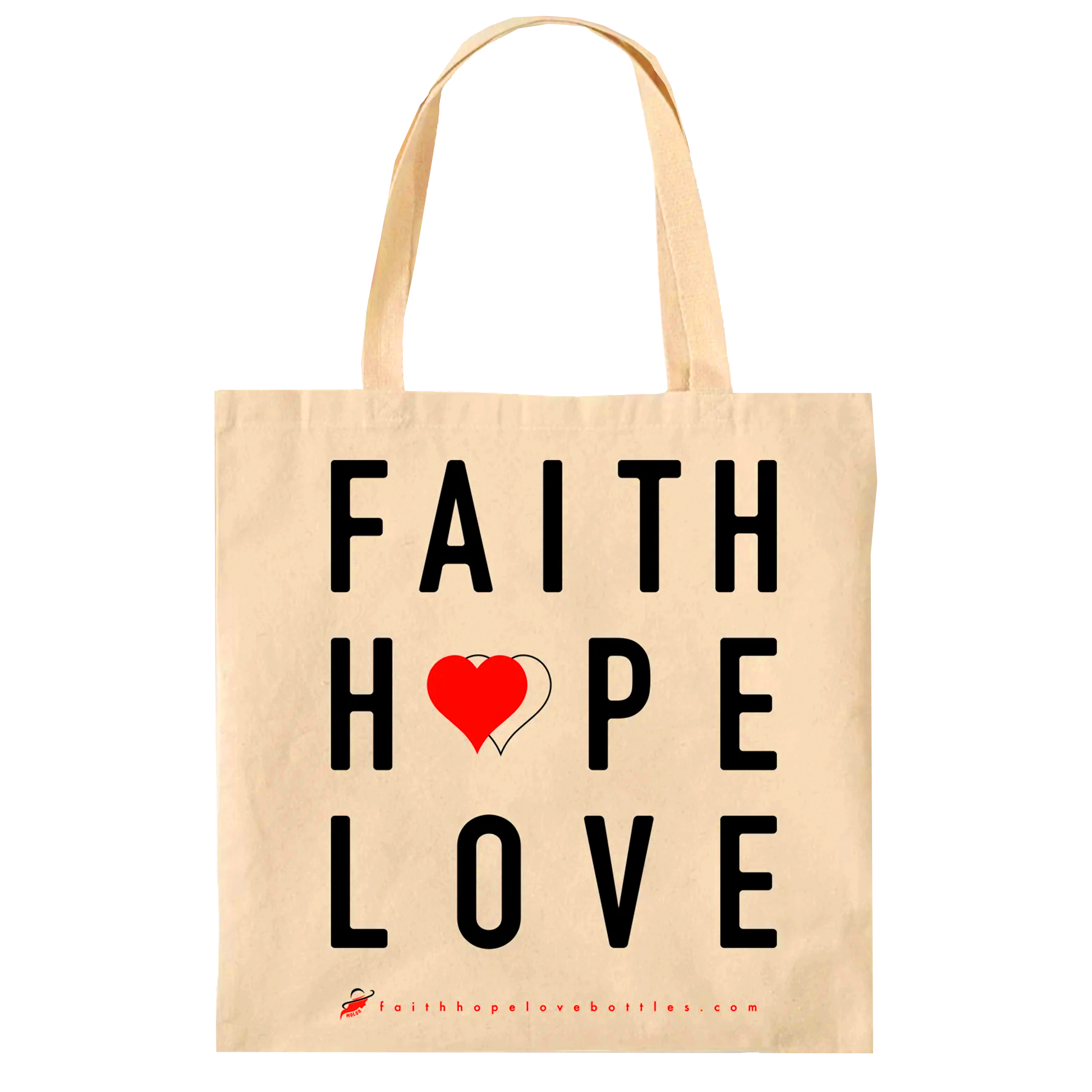 Radiate Kindness with Faith Love Hope Eco Canvas Tote - Faith Hope Love | Affirmation Bottles & Products for the mind, body & soul - by Molor
