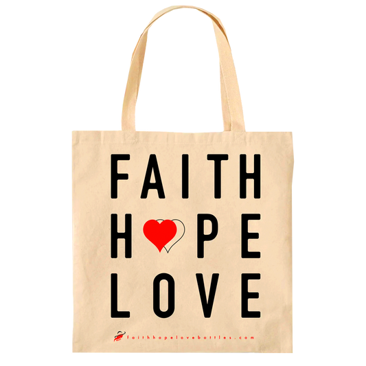 Radiate Kindness with Faith Love Hope Eco Canvas Tote - Faith Hope Love | Affirmation Bottles & Products for the mind, body & soul - by Molor
