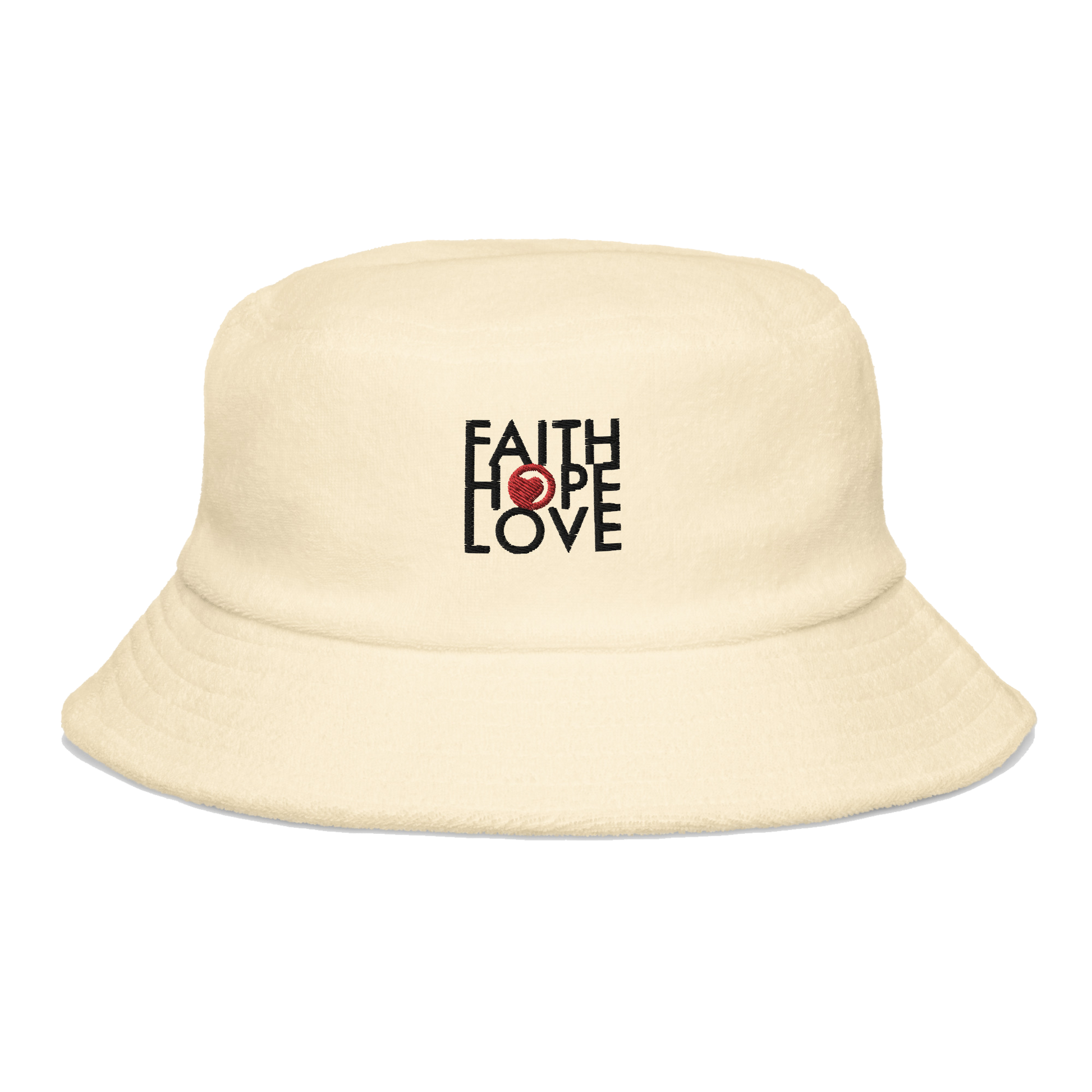 Faith Hope Love Terry Cloth Bucket Hat - Faith Hope Love | Affirmation Bottles & Products for the mind, body & soul - by Molor