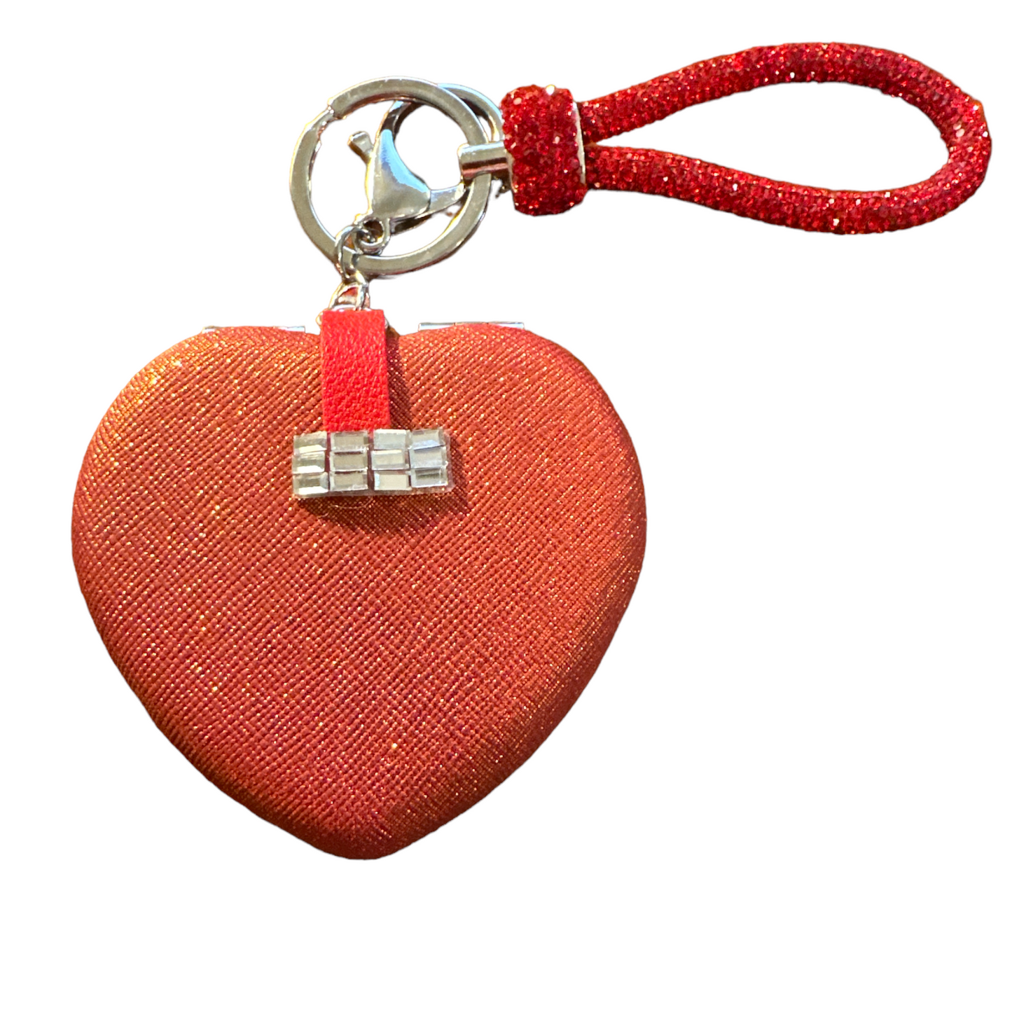 Keychain - Heart Shape Rhinestone Red